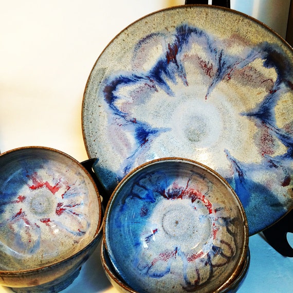 Platter and bowl set by Themadpotterkimberly on Etsy