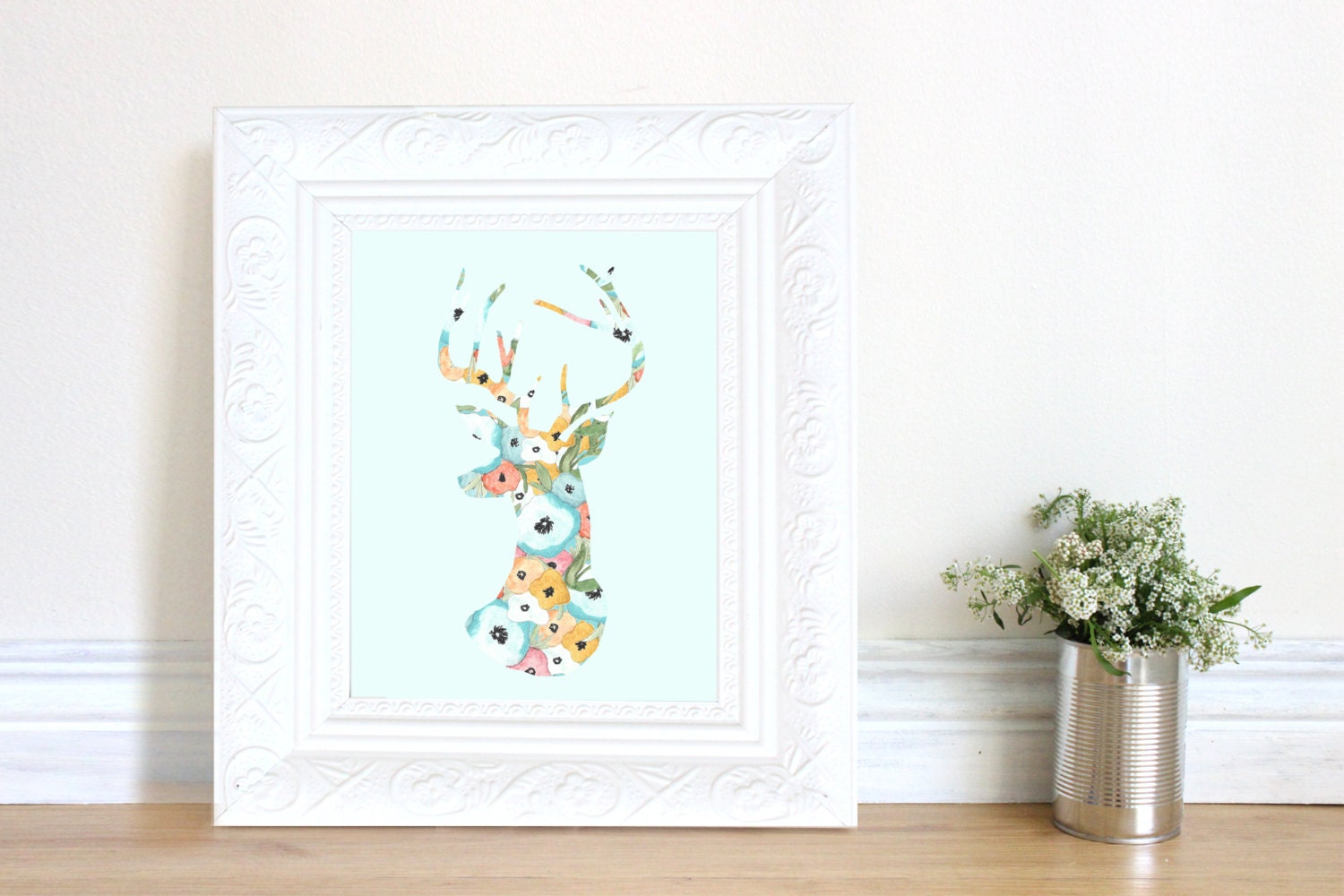 Flower Deer Print