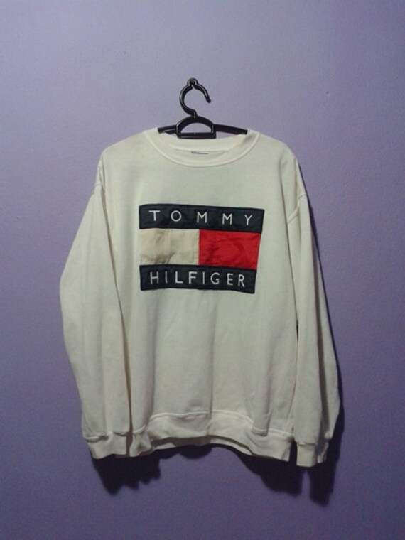 Vintage tommy hilfiger big flag sweater shirt