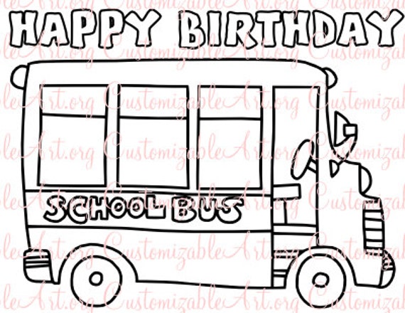 School Bus Party Favor School Bus Birthday by CustomizableArt