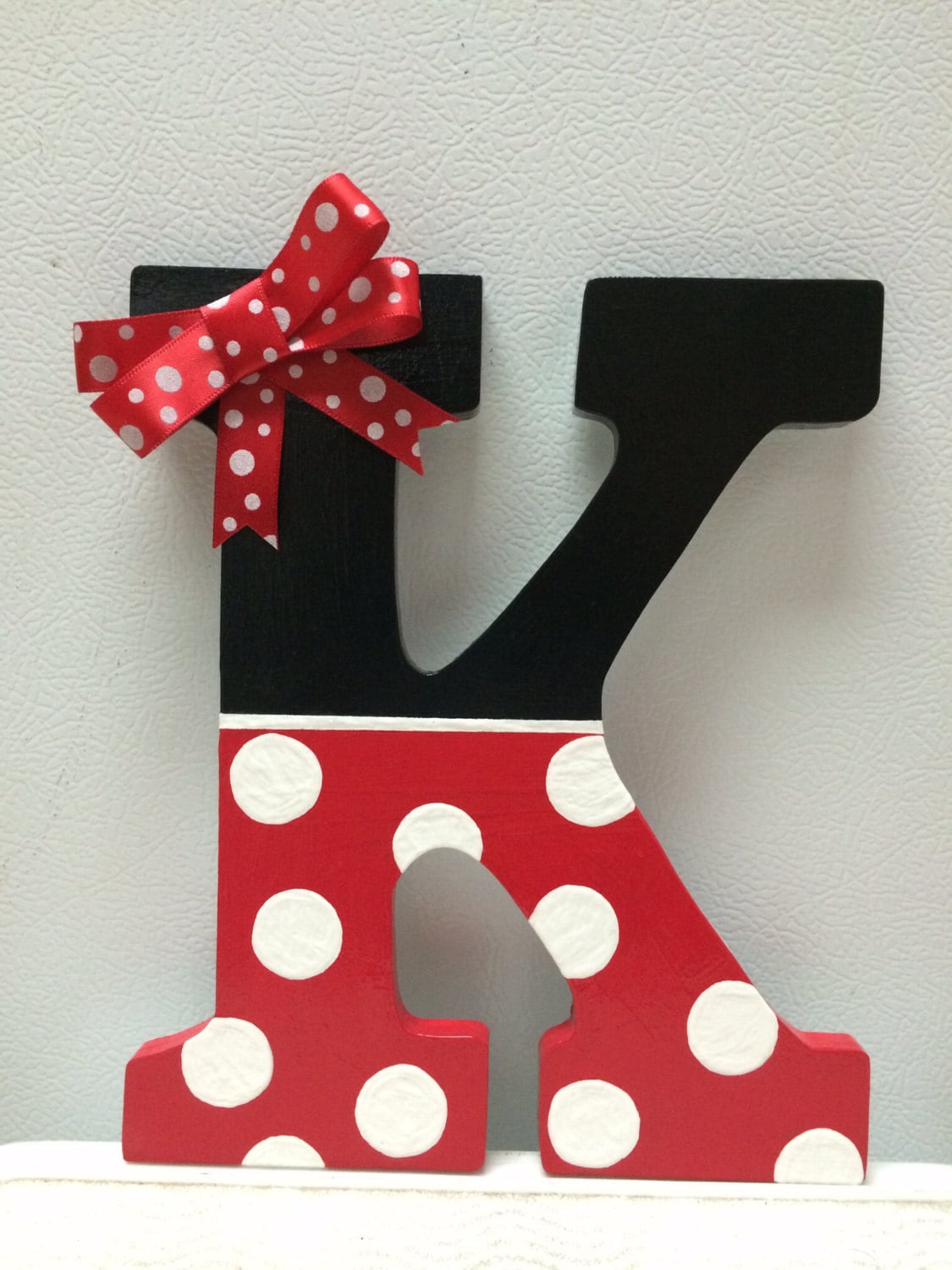 Minnie Mouse Hand Painted Wooden Letter by CrafteeThings on Etsy