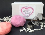 DIY Heart Play Dough Making Kit/Play dough/Valentines gift for children/kids gift/craft kit/DIY kit/Heart play dough/Kids Valentines/Rose