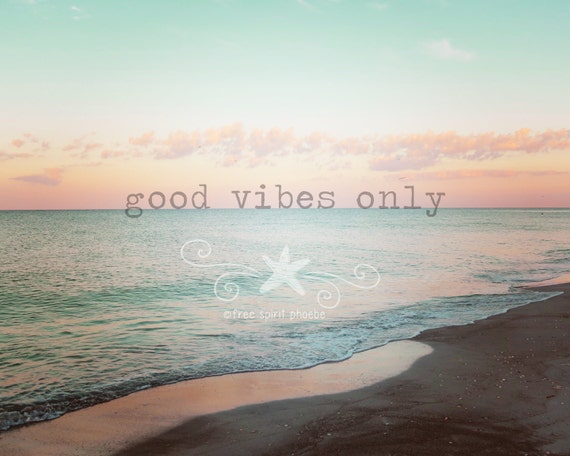 Items similar to good vibes only-Beach Ocean Seascape 