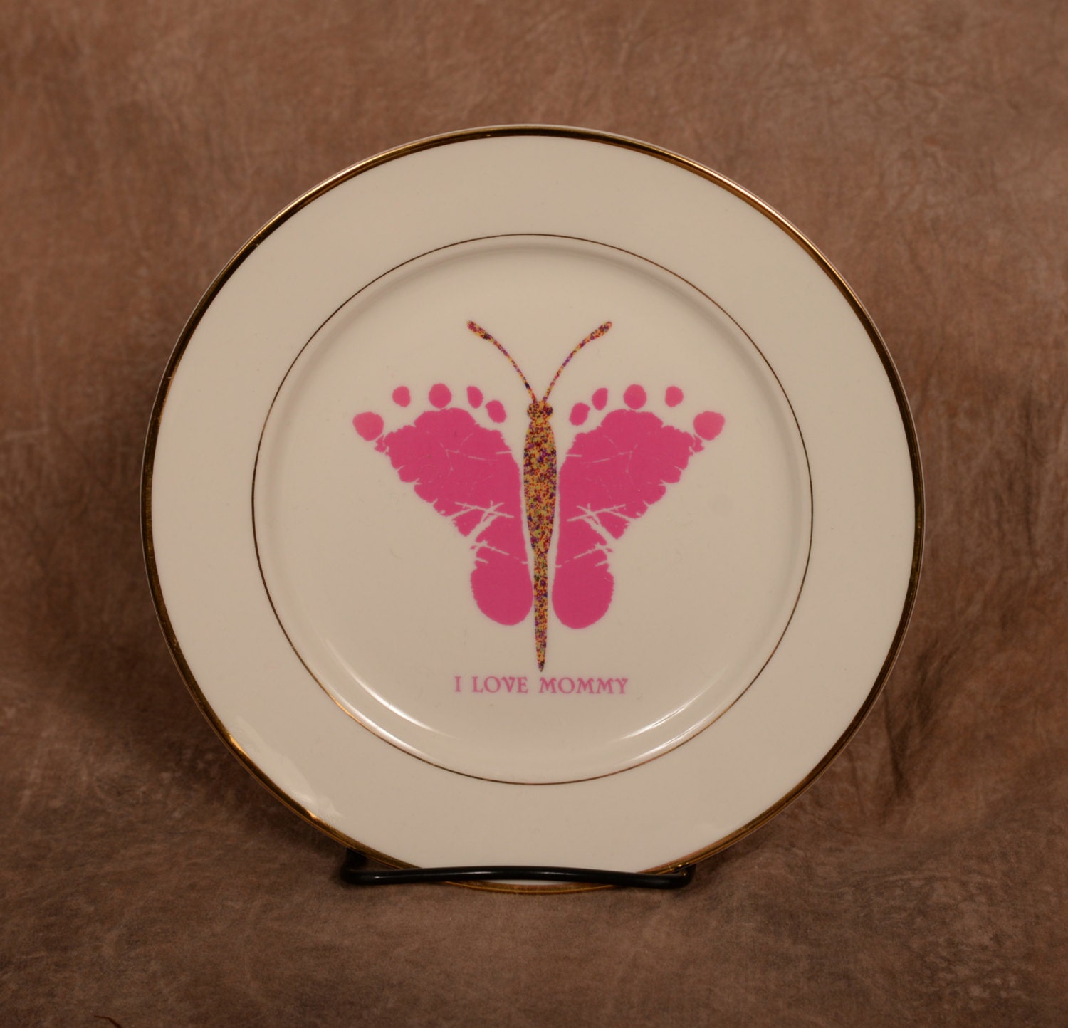 Baby Footprints & Handprints Ceramic Plates Created Using