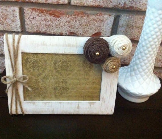 Picture Frame - Photo Frame - Rustic Picture Frame - Country Picture Frame - Burlap Picture Frame - Bridal Party Gift - Wedding Frame
