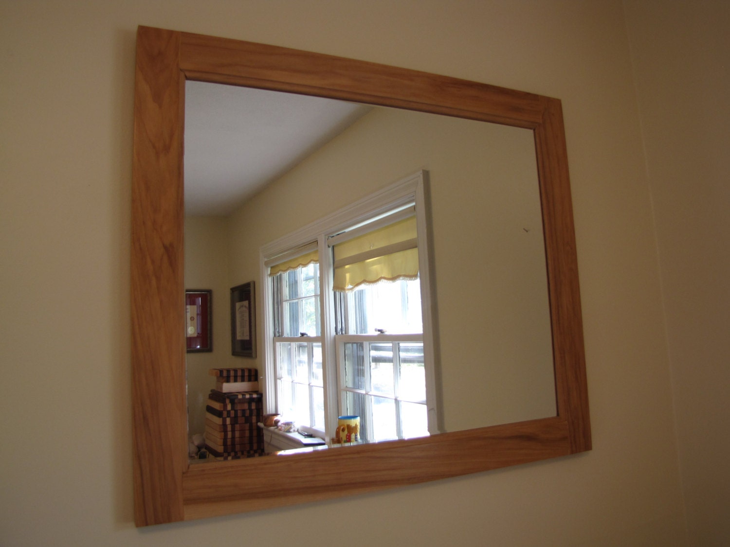 Hickory Framed Mirror 24x20 by KnabbsWoodworks on Etsy