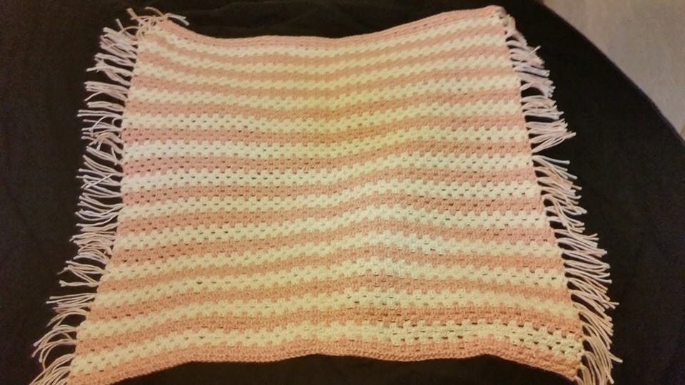 baby fringe blankets with blanket and Peach crochet White fringe short baby