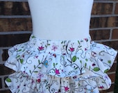 Spring Flower Skirt for Toddler - Toddler Flower Skirt - Ruffle Layer Skirt - Toddler Ruffle Skirt - Toddler's White Two Layer Ruffle Skirt