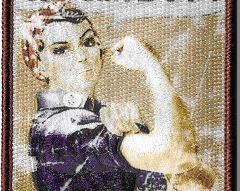 Rosie the Riveter We Can Do It! Embroidered Patch, Iron-On Applique, Girl Power, WW11