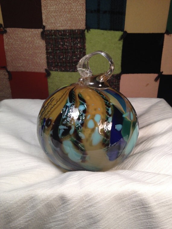 300154 Large Hand Blown Hanging Art Glass Ball Decorative