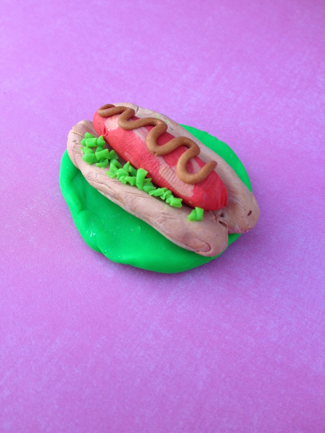 Polymer Clay Hot Dog Figurine