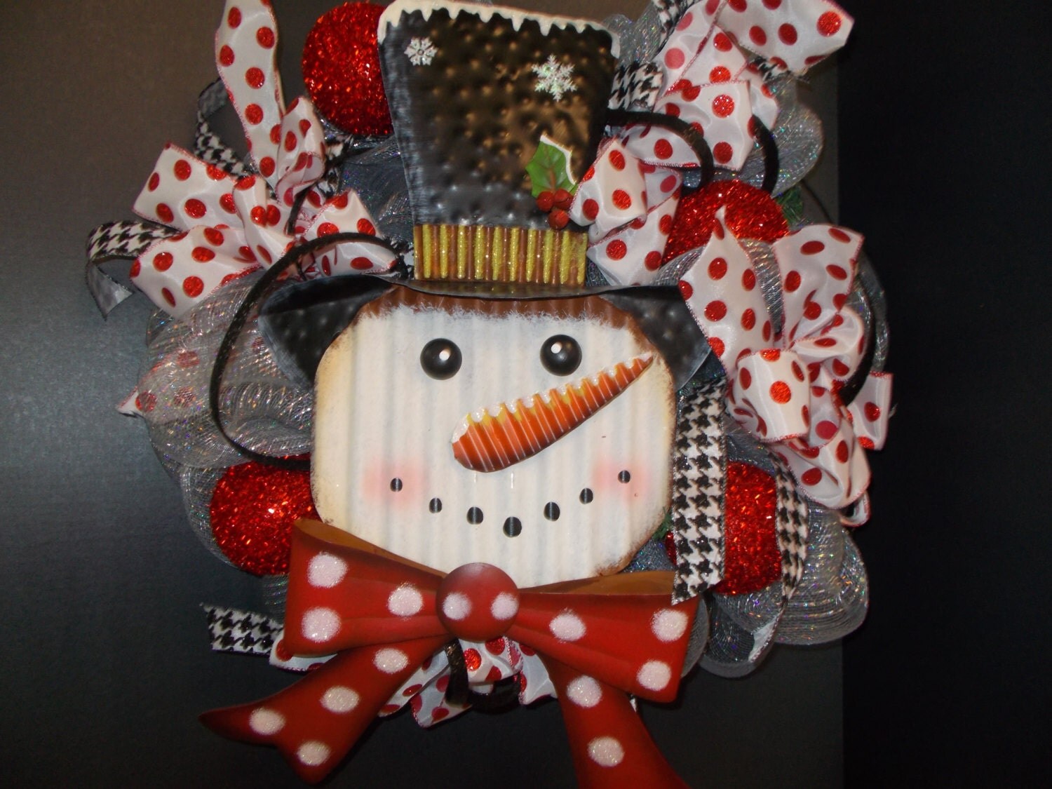 Very cute snowman face wreath