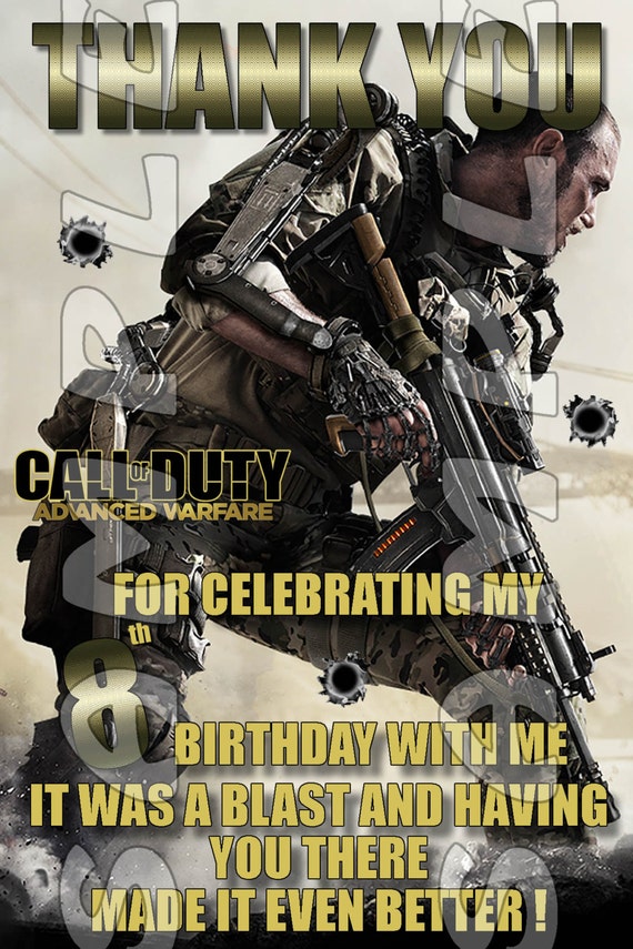 Call of Duty Advanced Warfare 4x6 Birthday by PartyShirtsandMore