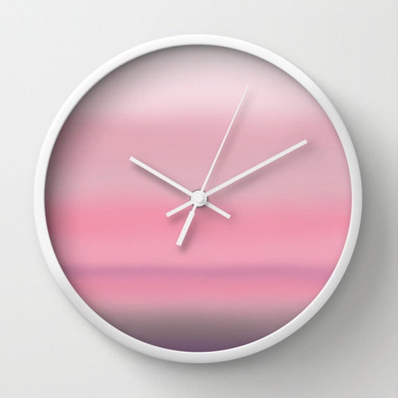Pink Wall Clock Purple Art Clock Decorative by DesignbyJuliaBars
