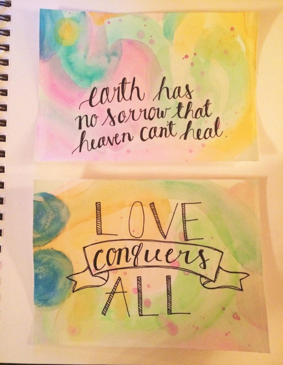 5x7 Water Color Quote Prints