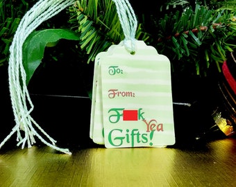 Mature - Holiday Gift Tags - Set of 12 - Christmas - Handmade - Funny - Gifts for Friends - Unique Presents - FourLetterWordCards