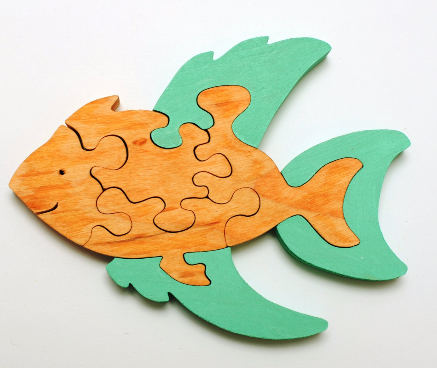 Wooden Fish puzzle for childrens.