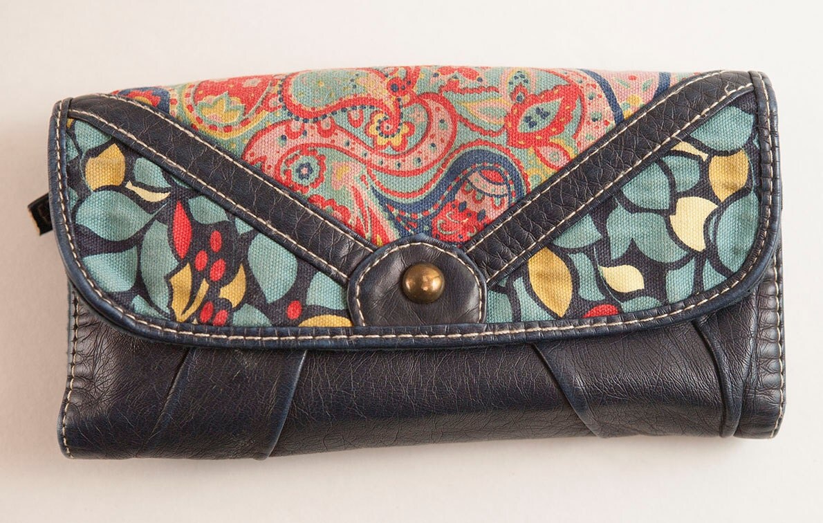 Paisley Wallet, Vegan TriFold Wallet, Womens Wallet Haute Juice