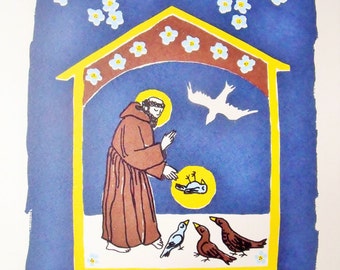 Shrine for a bird, limited edition screen-print