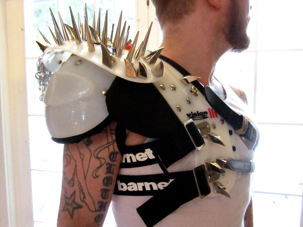 Spiked Football Shoulder Guard Hand Made Mad Max by HausVonGVFF