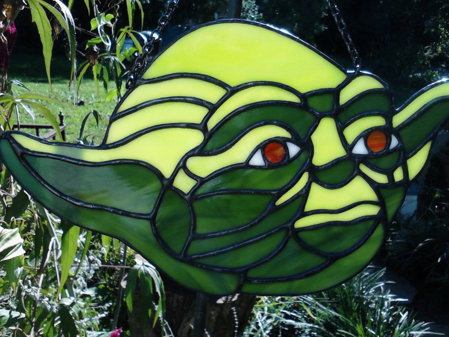 Yoda Stained Glass Sun Catcher by KippaxDecorativeArt on Etsy
