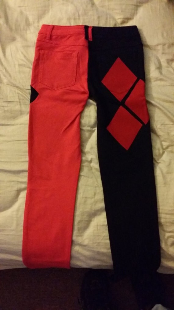 Harley Quinn Pants by DarthRushCustomArts on Etsy