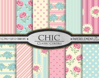 Digital shabby: Chic digital paper, Shabby digital paper, Printable shabby scrapbook paper, Cottage chic, Shabby paper, Shabby background