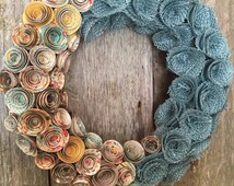 Popular items for burlap flower wreath on Etsy