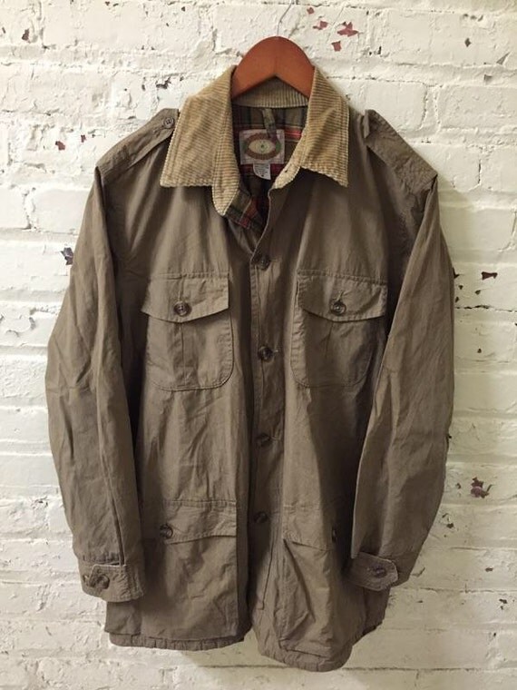 1980s Banana Republic Safari Field Jacket Plaid by HappyPigVintage