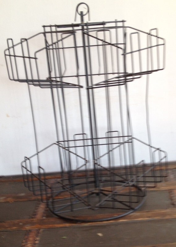 Vintage Wire Black Metal Postcard holder/Display Rack
