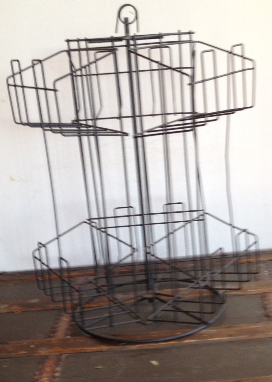 Vintage Wire Black Metal Postcard holder/Display Rack