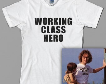 John Lennon T Shirt - working class hero, the beatles, paul mccartney, yoko ono, imagine - Graphic Tee, All Sizes & Colors