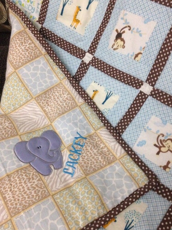 Custom Baby Quilt With Embroidered Name