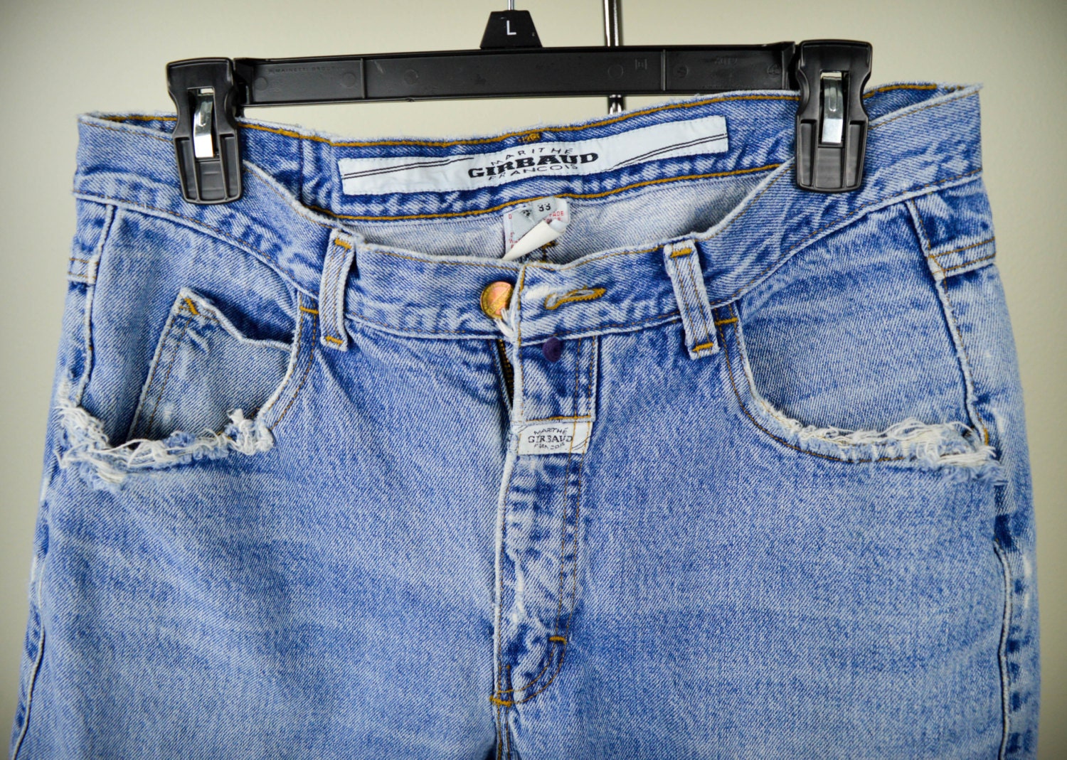 90s Girbaud Jeans Men's 33X30 Distressed Faded Denim