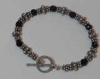 Items similar to Sterling Silver and Black Onyx Clasp on Etsy