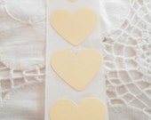 Large Ivory Cream Heart Wedding Event Envelope Seals - Sweet Love Stickers x 25