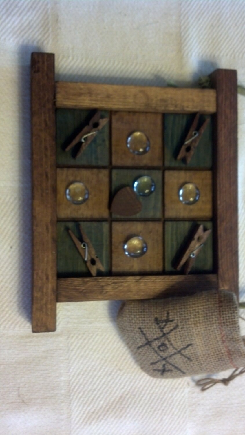 Rustic wood Tic Tac Toe board game wall hanging by RustyJEDs