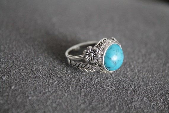 antique silver turquoise ring victorian by griffithandharry