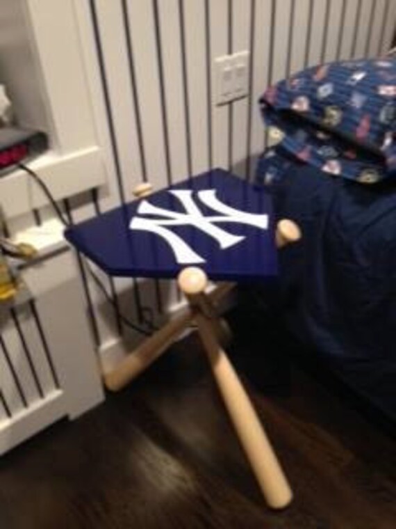 Team Color Baseball Bat End Tables, Real Wood Table, Bat Table