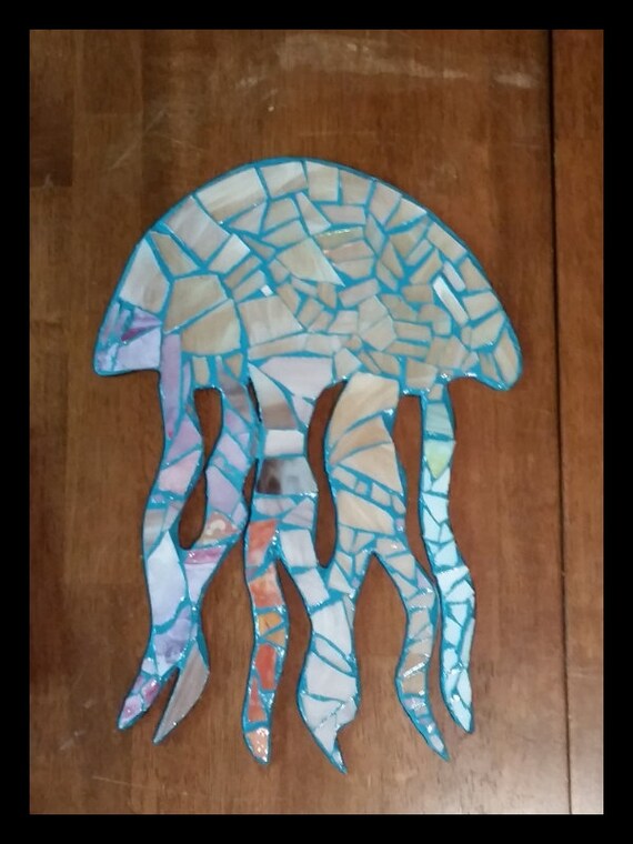 Hanging Mosaic Stained Glass Jellyfish by TropicalGardenArt