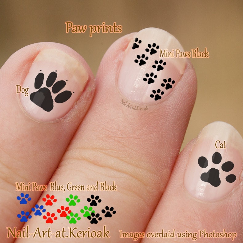 Pawprint Nail Art Dog and Cat Nail Art Stickers fingernail
