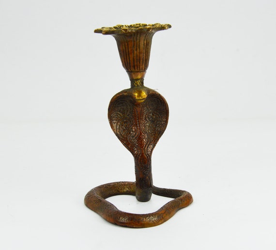 Items similar to Handmade Brass Snake Candle Holder homedecor For wax