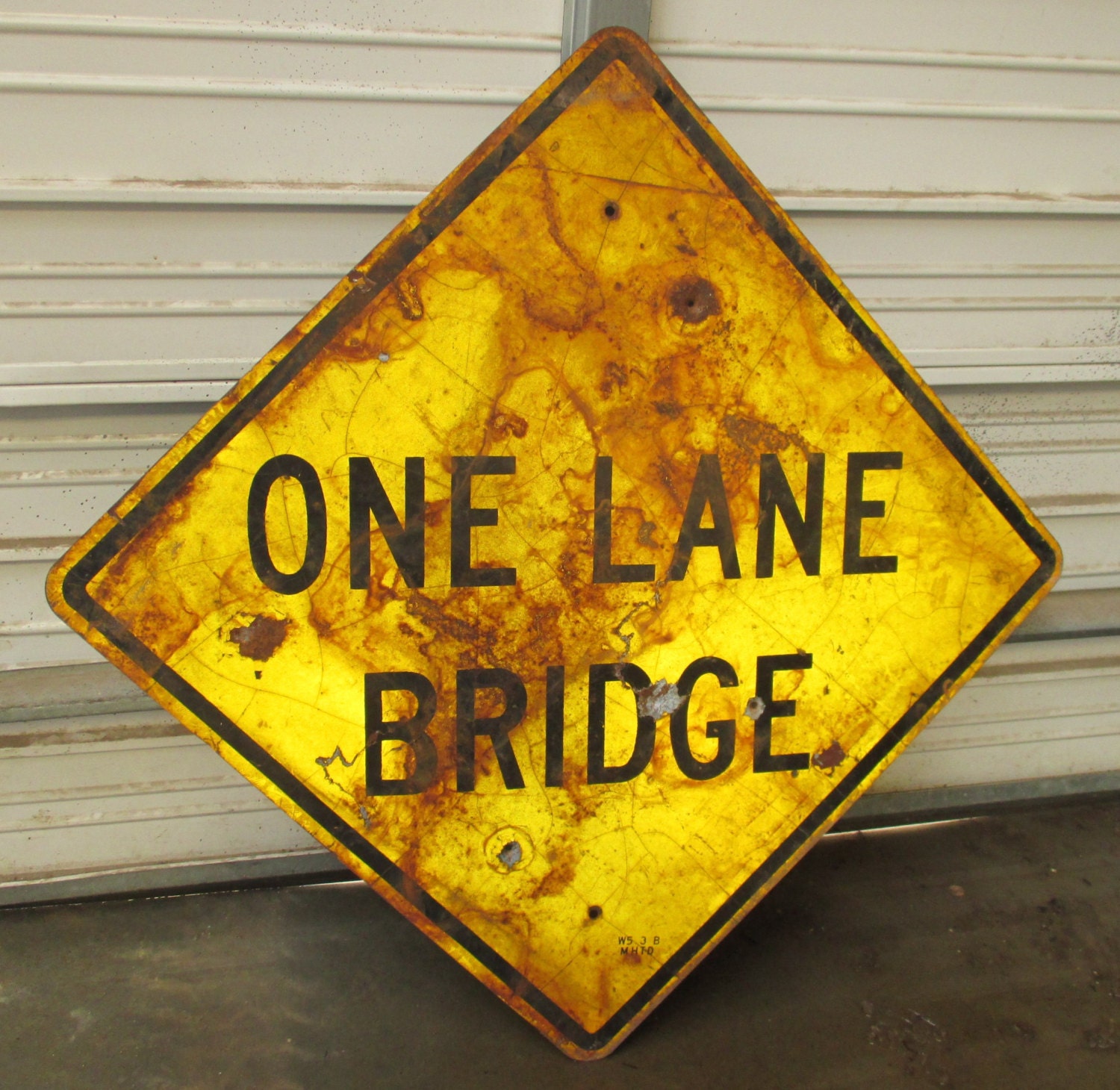 30 x 30 One Lane Bridge Road Sign Highway Interstate Garage