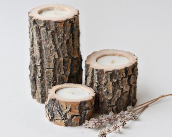 Set of 3 reclaimed Willow Candle Holders, Wood Tea Light Holders, Rustic Wedding Decor, Rustic Wood Wedding Centerpiece, House Warming Gift