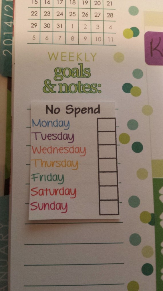 No Spend for Erin Condren Planner