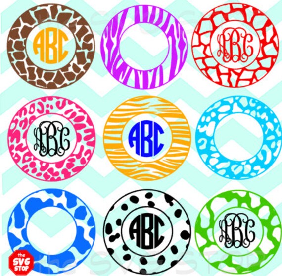 Download Animal prints circle monogram frame SVG and studio files ...