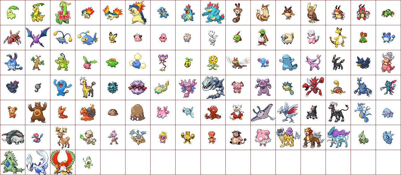 Pokemon Gen 2 Bead Sprites: Pick your own