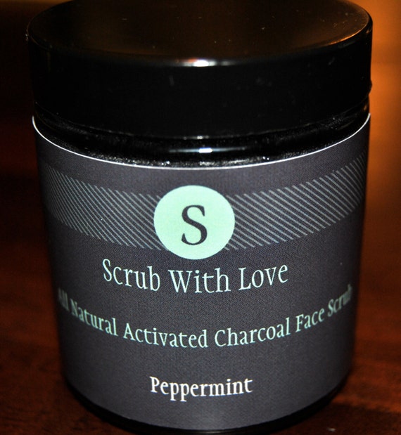 Natural Activated Charcoal Face Scrub by ScrubWithLoveLine on Etsy