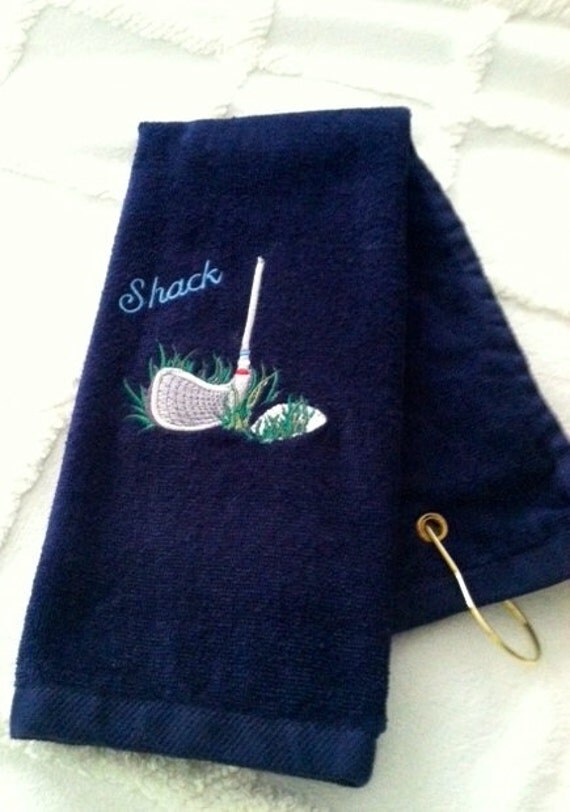 Machine Embroidered Golf Towel. by FabricEnhancement on Etsy