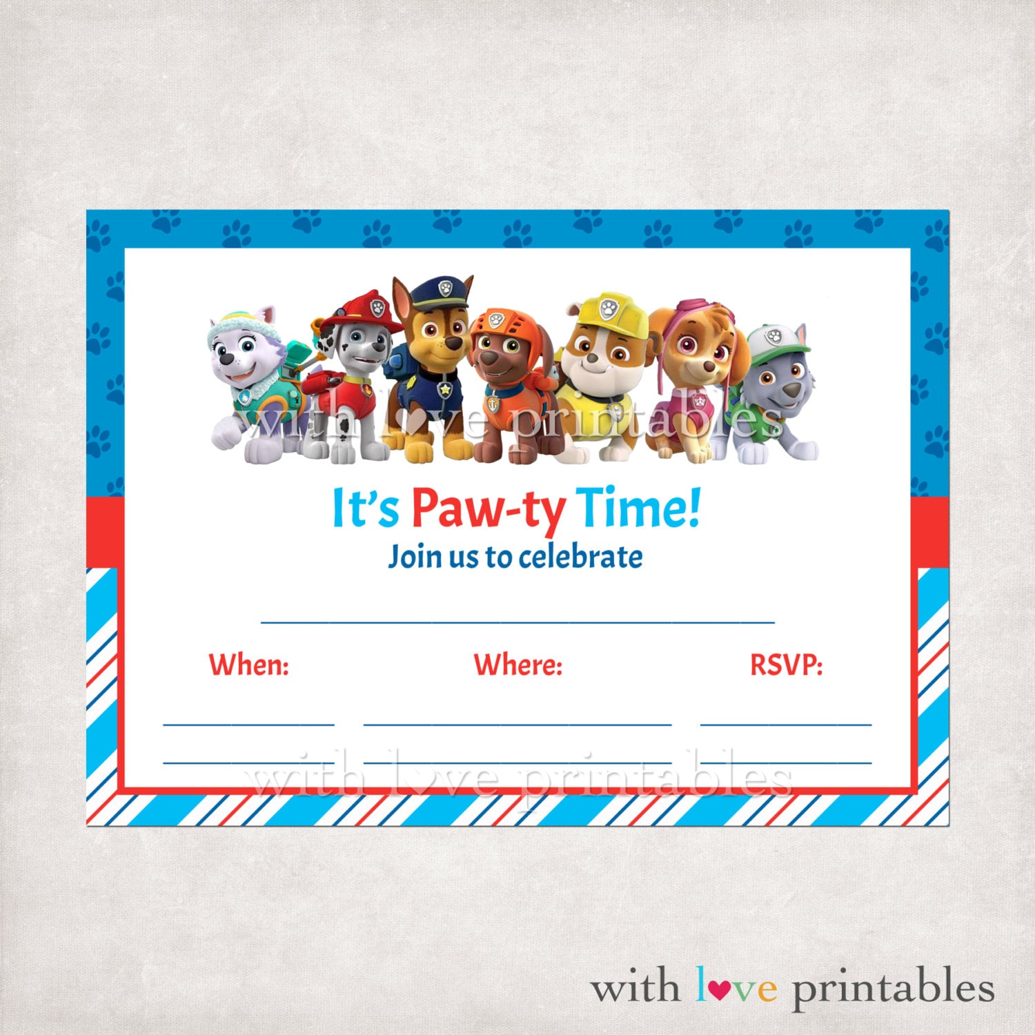 Printable Paw Patrol Fill in Blank Birthday by ...